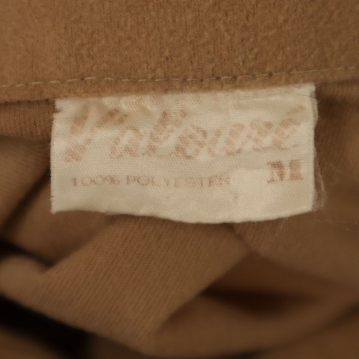 V’aboure 70s ヴィンテージ 長袖 スキッパーカラー シャツ M ベージュ メンズ