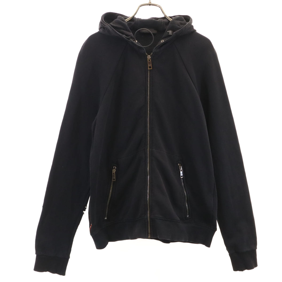 PRADA プラダ 長袖 スウェット ジップパーカー M ブラック メンズ