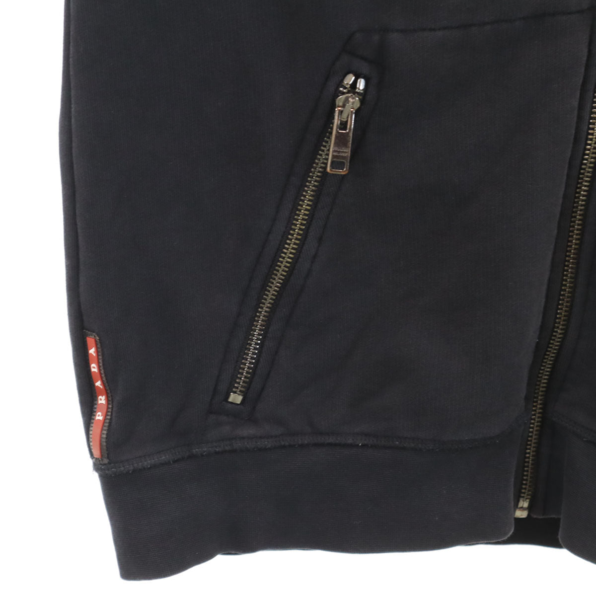 PRADA プラダ 長袖 スウェット ジップパーカー M ブラック メンズ