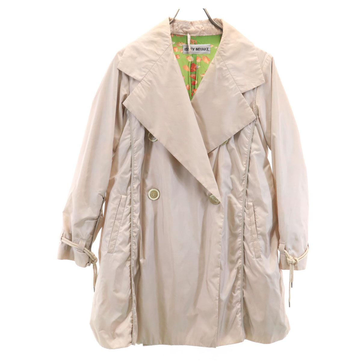 ISSEY MIYAKE イッセイミヤケ 日本製 ダブルブレスト コート 1 ベージュ レディース