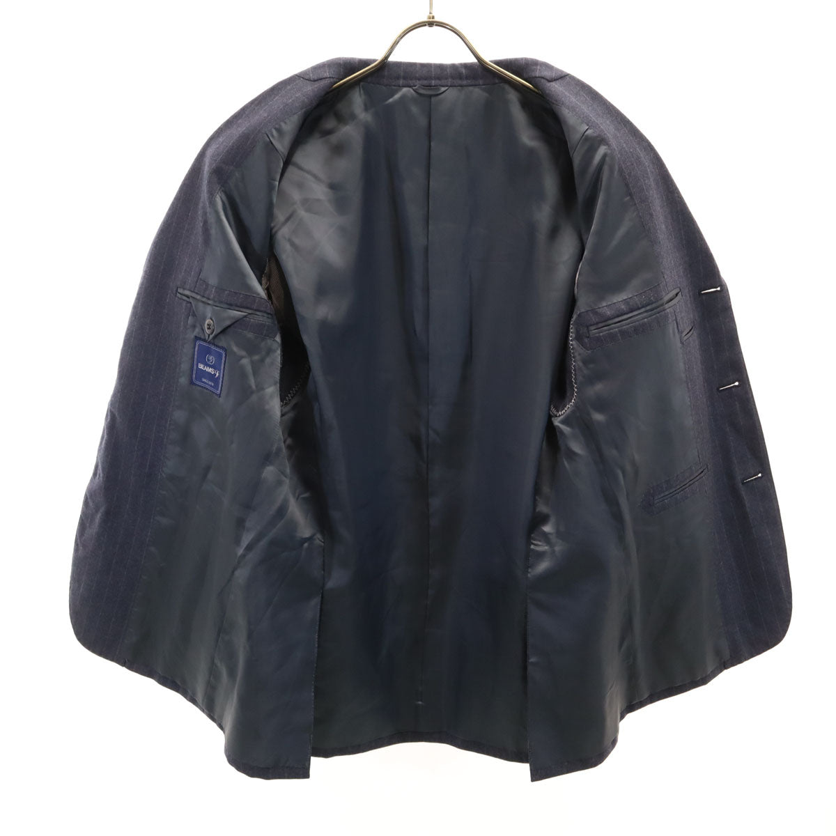 BEAMS F ビームスエフ 日本製 ストライプ テーラードジャケット 93 ネイビー メンズ