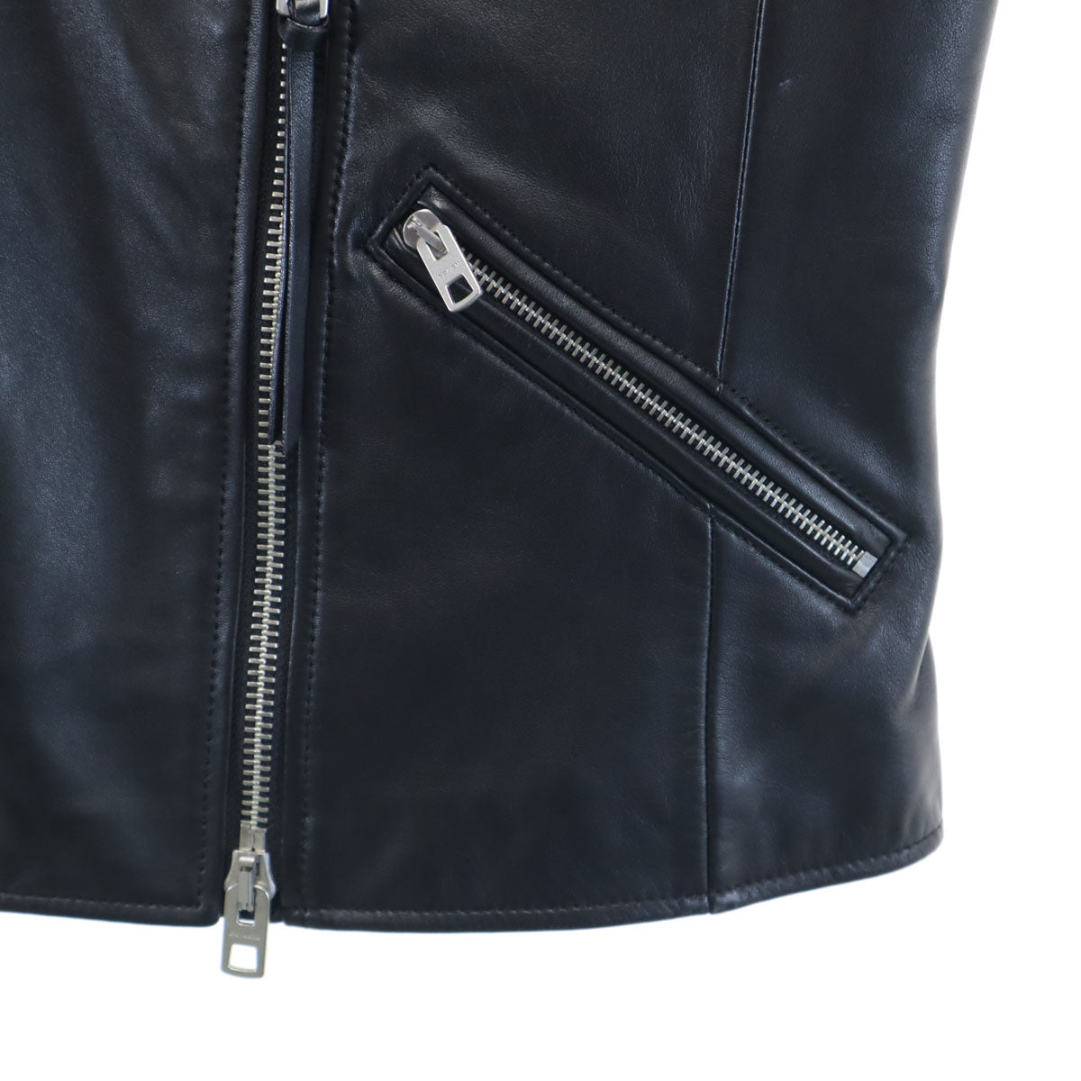 COACH コーチ 羊革 シープレザー ライダースジャケット S ブラック F86528 UPTOWN RACER JACKET レディース