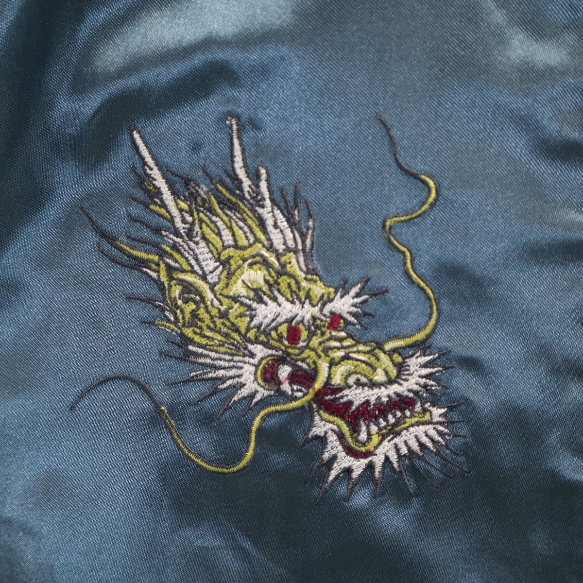 鏡花水月 刺繍 スカジャン L ブルー系 メンズ