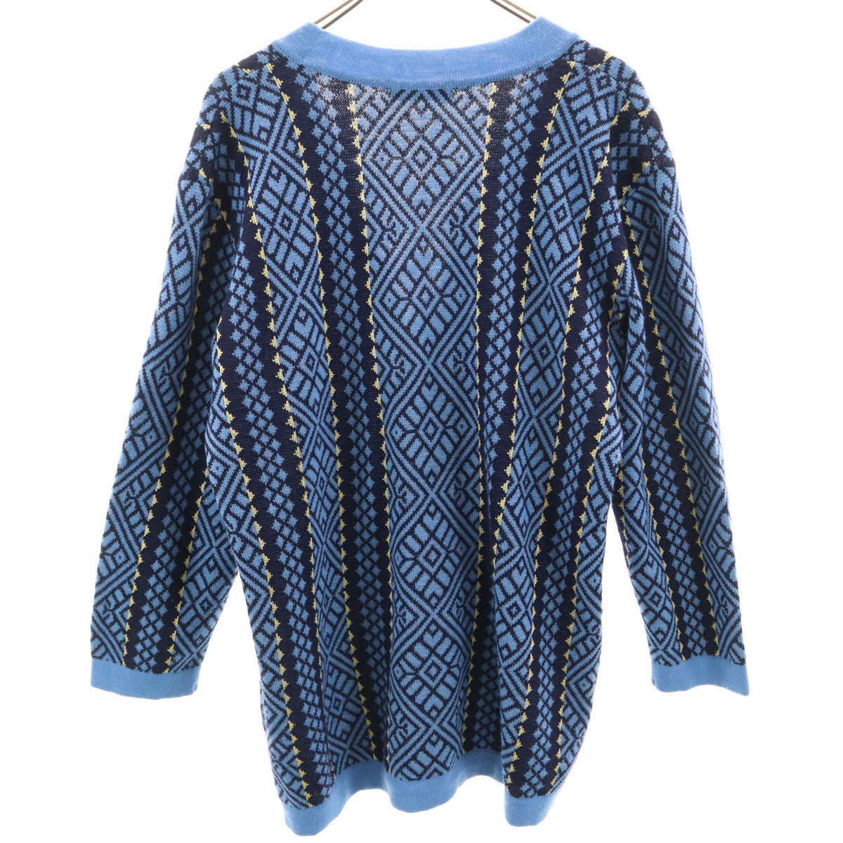 YVES SAINT LAURENT イヴサンローラン 90s オールド 総柄 長袖 Vネック