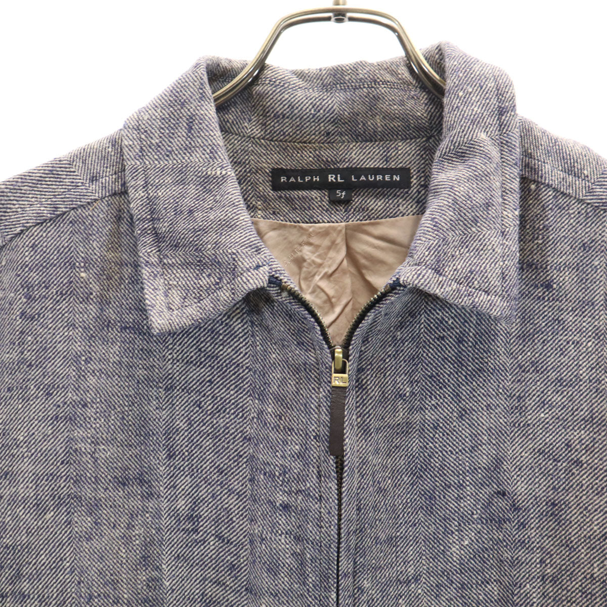 RALPH RL LAUREN ラルフアールエルローレン 日本製 シルクブレンド ジップジャケット 5F グレー インパクト21 レディース
