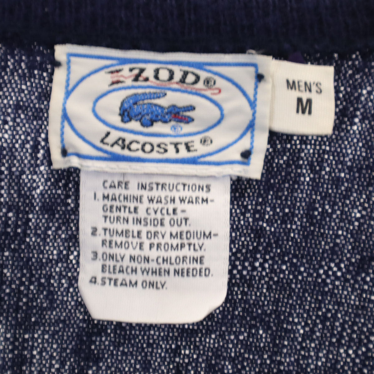 IZOD LACOSTE アイゾッドラコステ 70s ヴィンテージ 糸巻きタグ 長袖 Vネック ニット M ネイビー セーター メンズ