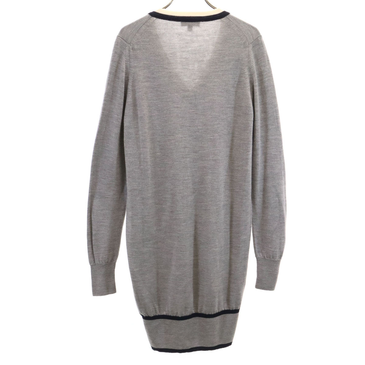 JOHN SMEDLEY ジョンスメドレー イギリス製 長袖 ニット ワンピース S グレー レディース