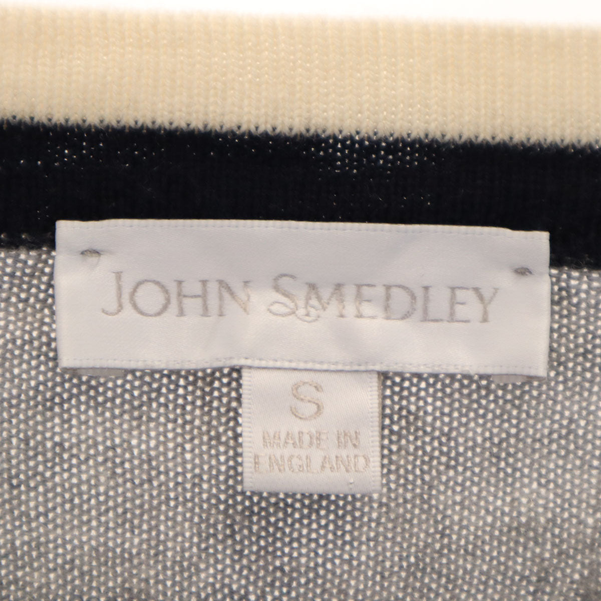 JOHN SMEDLEY ジョンスメドレー イギリス製 長袖 ニット ワンピース S グレー レディース
