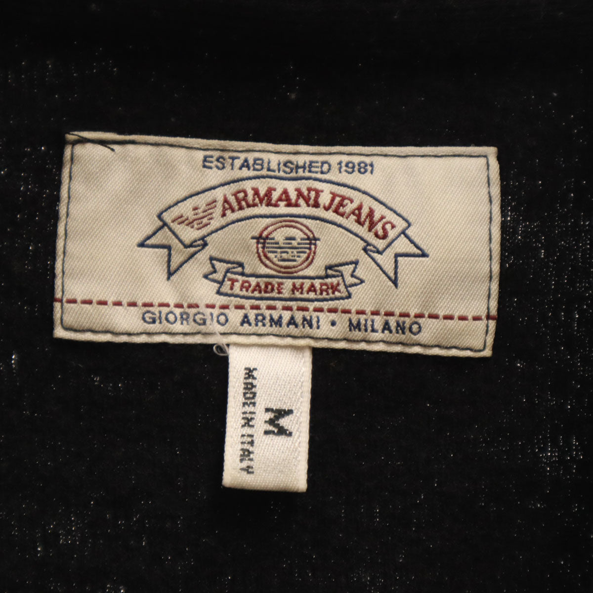 ARMANI JEANS アルマーニジーンズ 90s 00s イタリア製 オールド 長袖 ハーフジップ ニット M ブラック セーター レディース