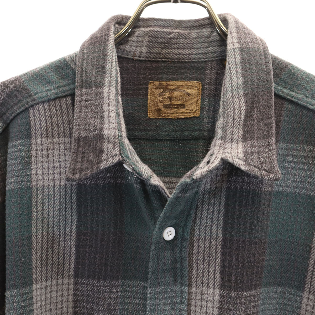 STJOHN’sBAY セントジョンズベイ 90s オールド チェック柄 長袖 ネルシャツ XL チャコールグレー メンズ