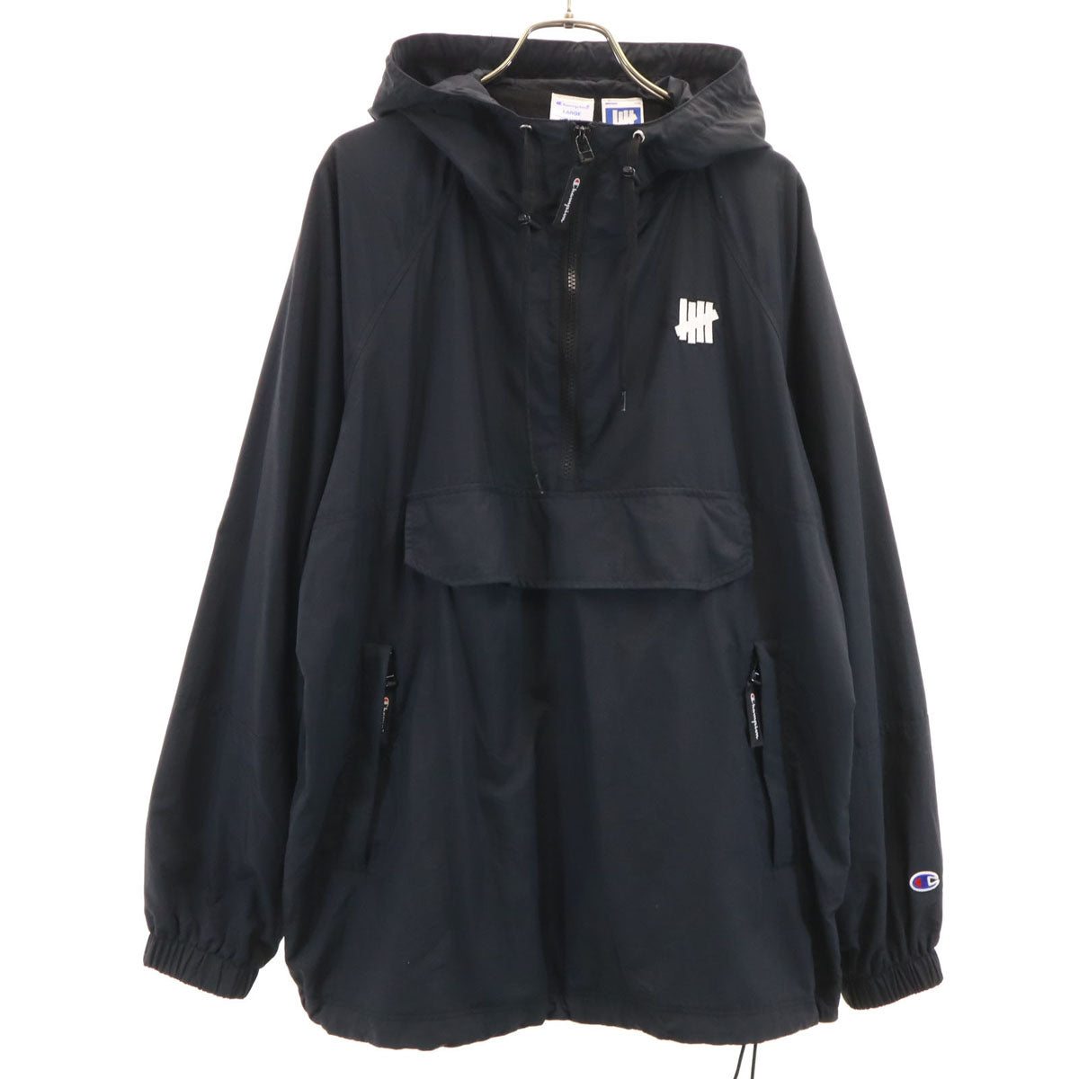 Champion チャンピオン UNDEFEATED アンディフィーテッド コラボ アノラックパーカー L ブラック メンズ