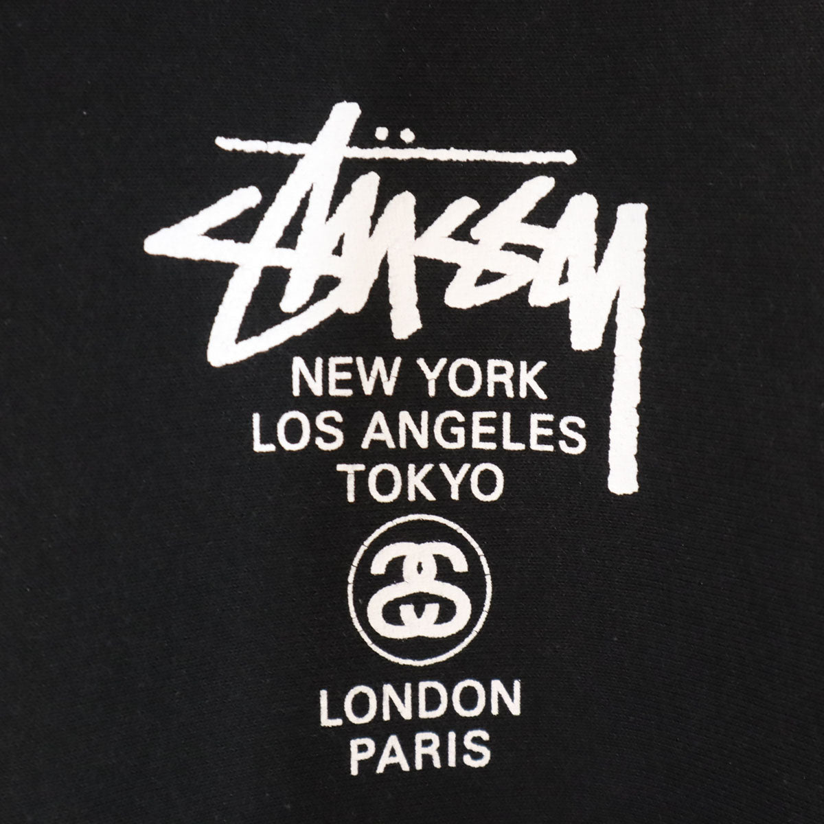 STUSSY ステューシー バックロゴ 長袖 スウェットパーカー M ブラック メンズ