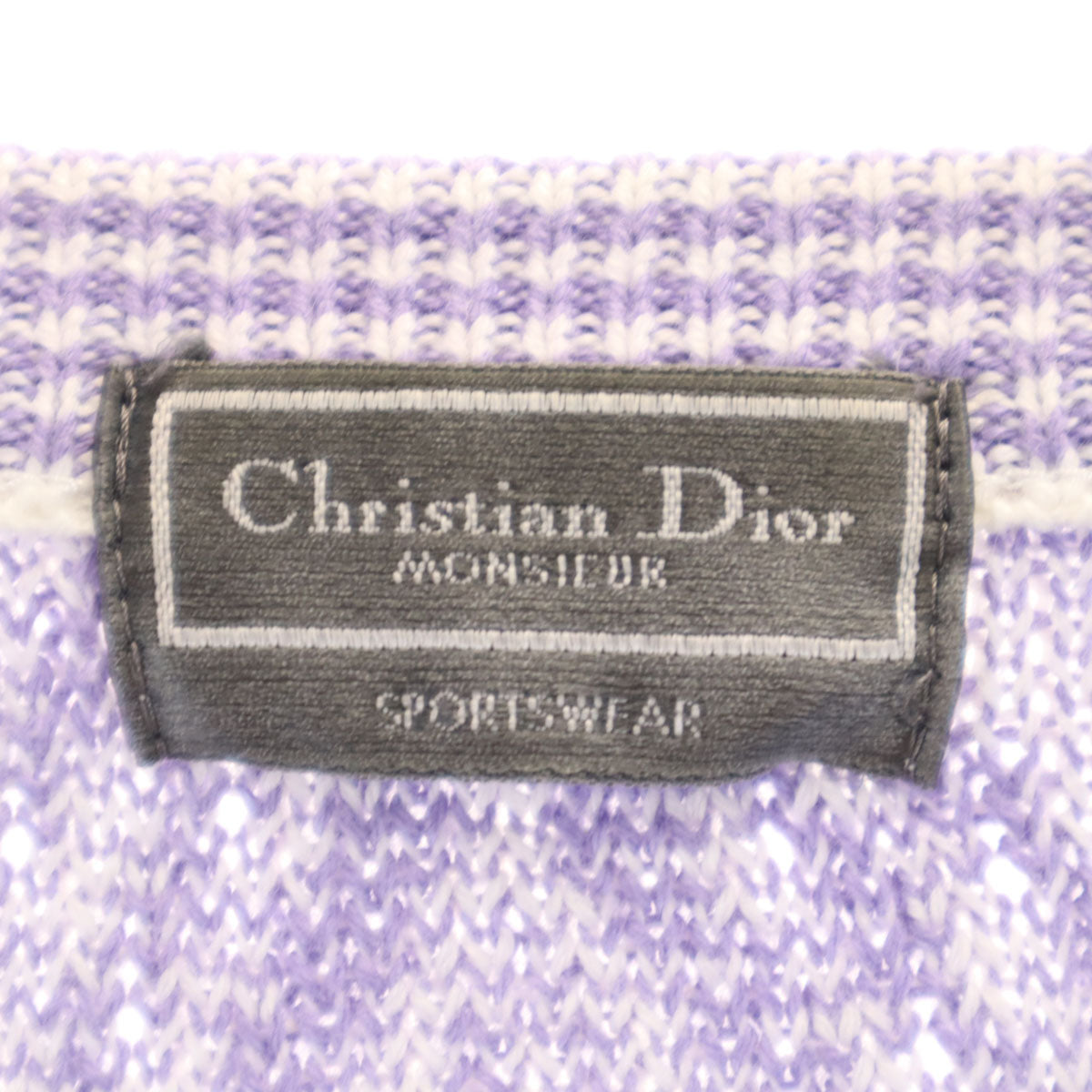 Christian Dior MONSIEUR クリスチャンディオール ムッシュ 90s オールド 総柄 長袖 Vネック セーター L パープル ニット メンズ