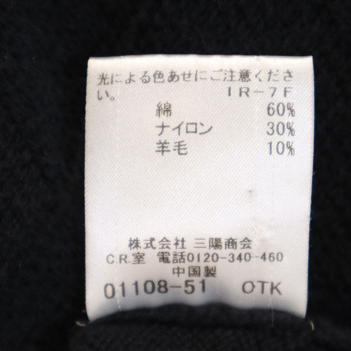 BURBERRY BLACK LABEL バーバリーブラックレーベル ダイヤ柄 長袖 Vネック ニット 3 ネイビー 三陽商会 セーター メンズ