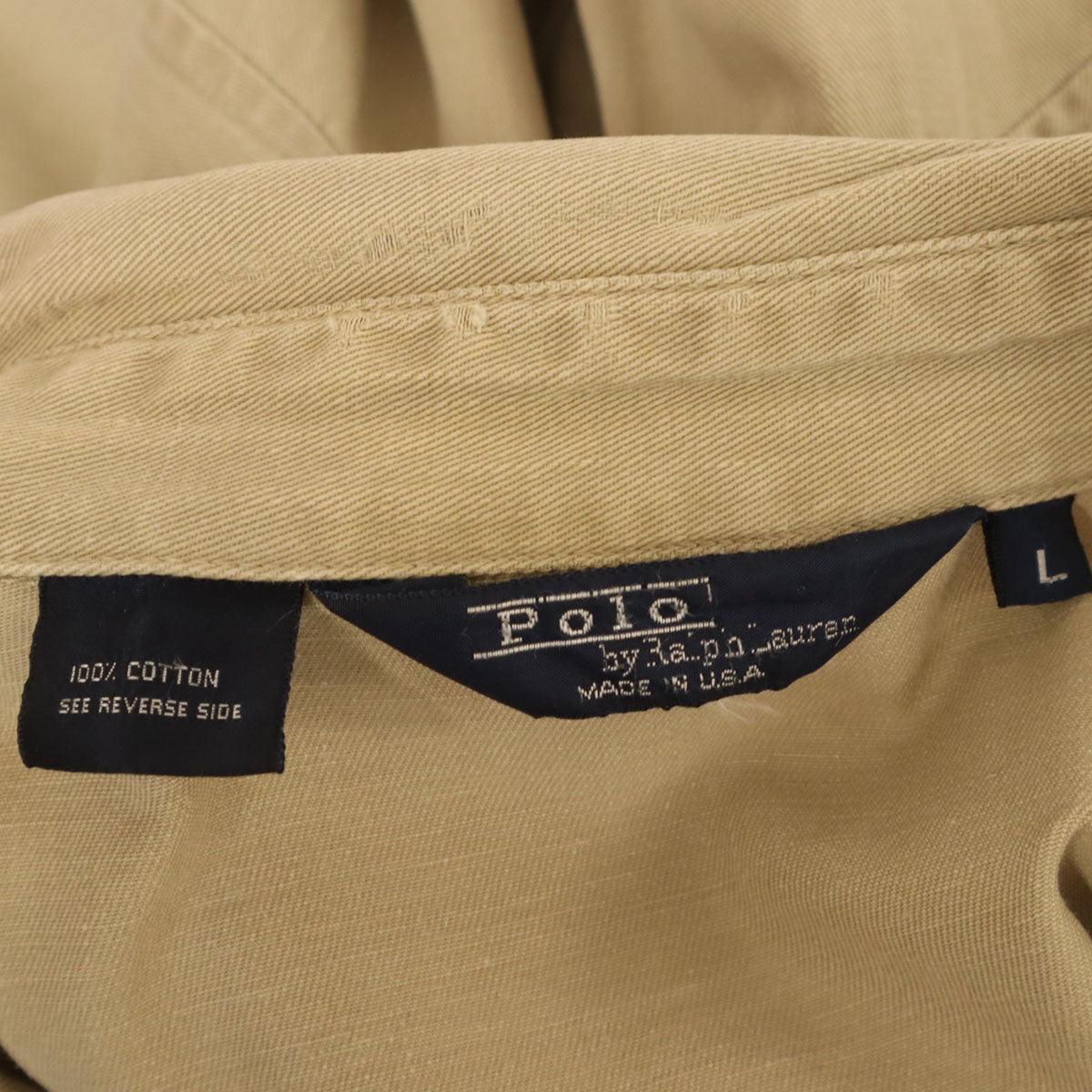 Polo by Ralph Lauren ポロバイラルフローレン 80s USA製 ヴィンテージ チンスト 三角タグ ブルゾン L ベージュ ジャケット メンズ