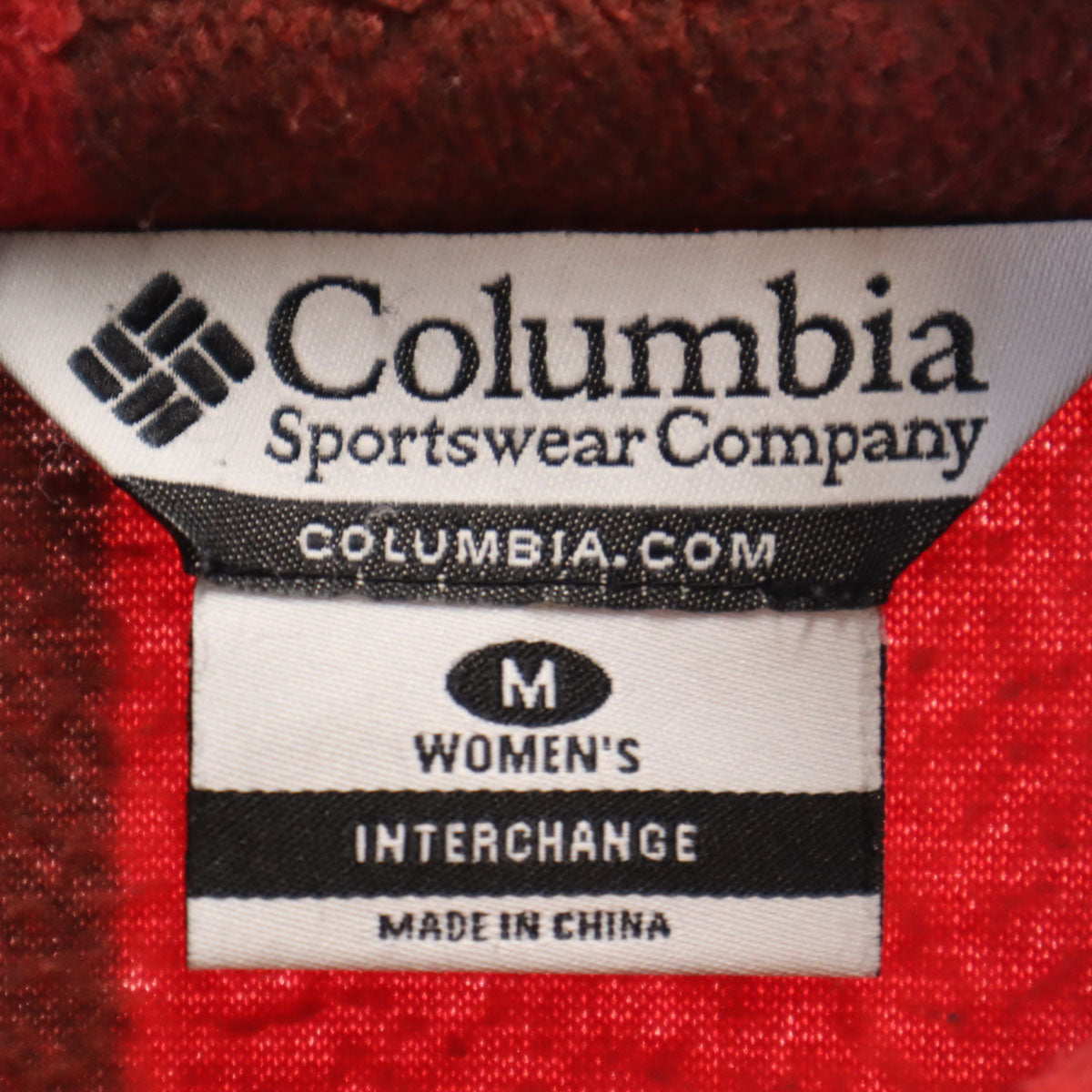 Columbia コロンビア バファローチェック柄 フリースジャケット M レッド アウトドア レディース