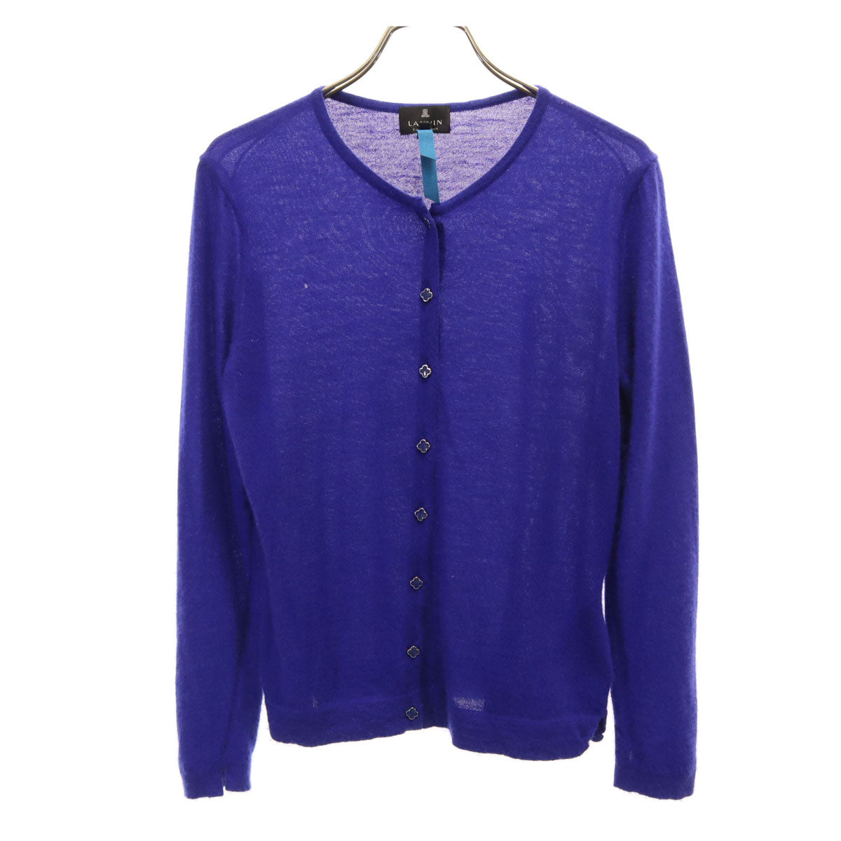 LANVIN LA COLLECTION ランバンコレクション 日本製 カシミヤ100％ 長袖 ニットカーディガン 38 青紫 レディース