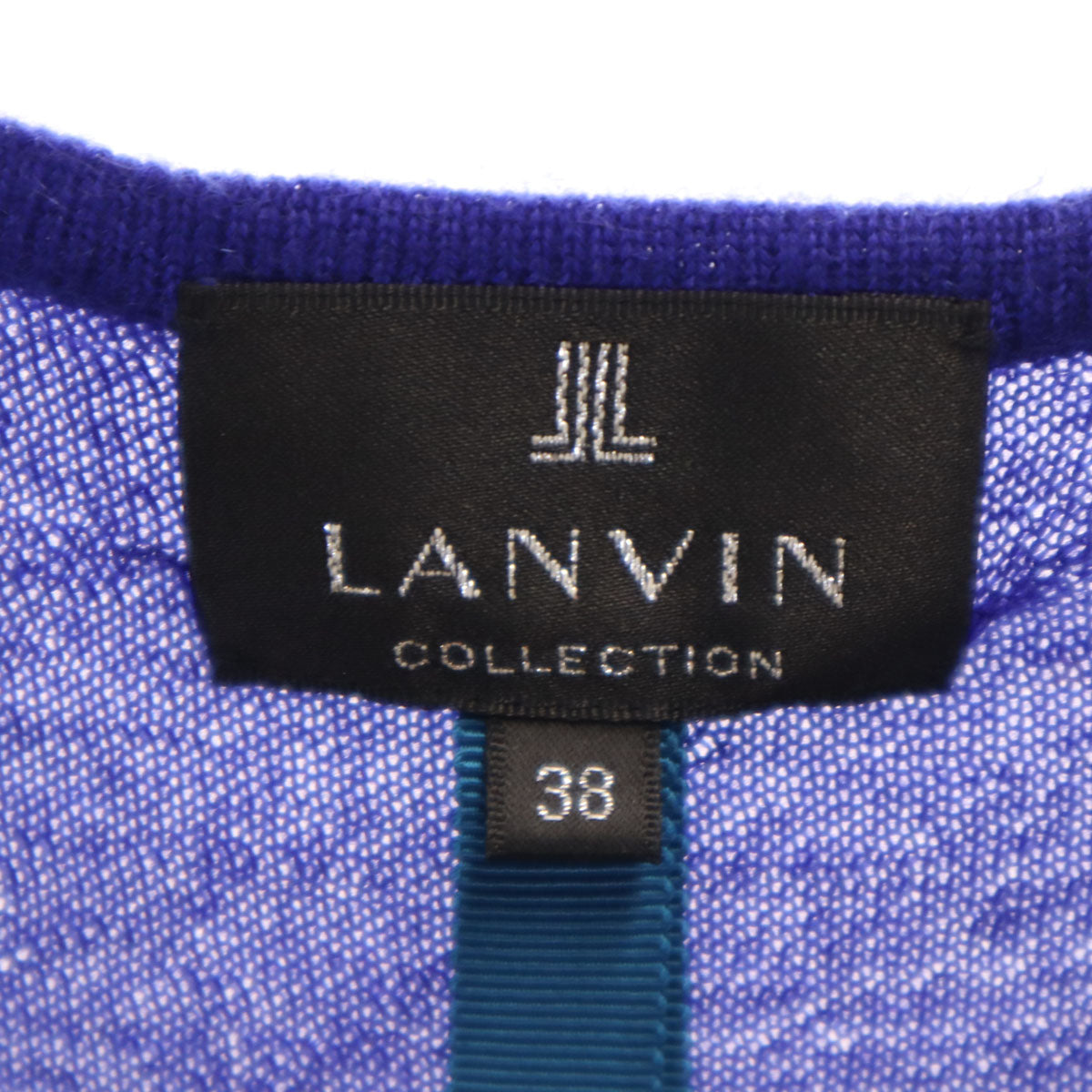 LANVIN LA COLLECTION ランバンコレクション 日本製 カシミヤ100％ 長袖 ニットカーディガン 38 青紫 レディース