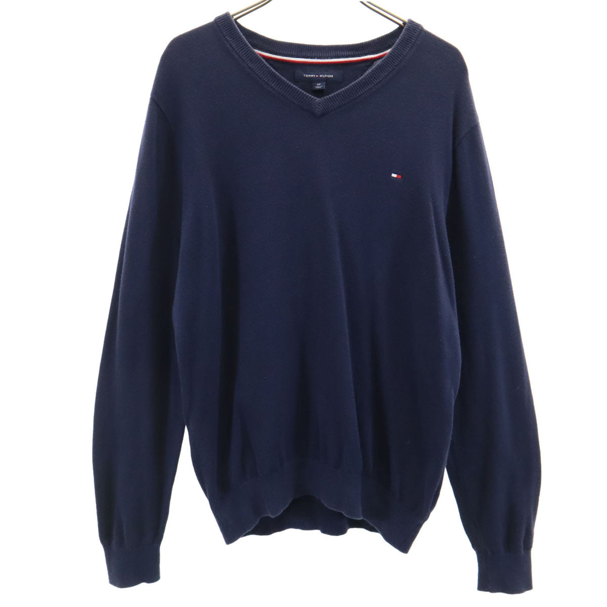 TOMMY HILFIGER トミーヒルフィガー 長袖 Vネック セーター S ネイビー セーター メンズ