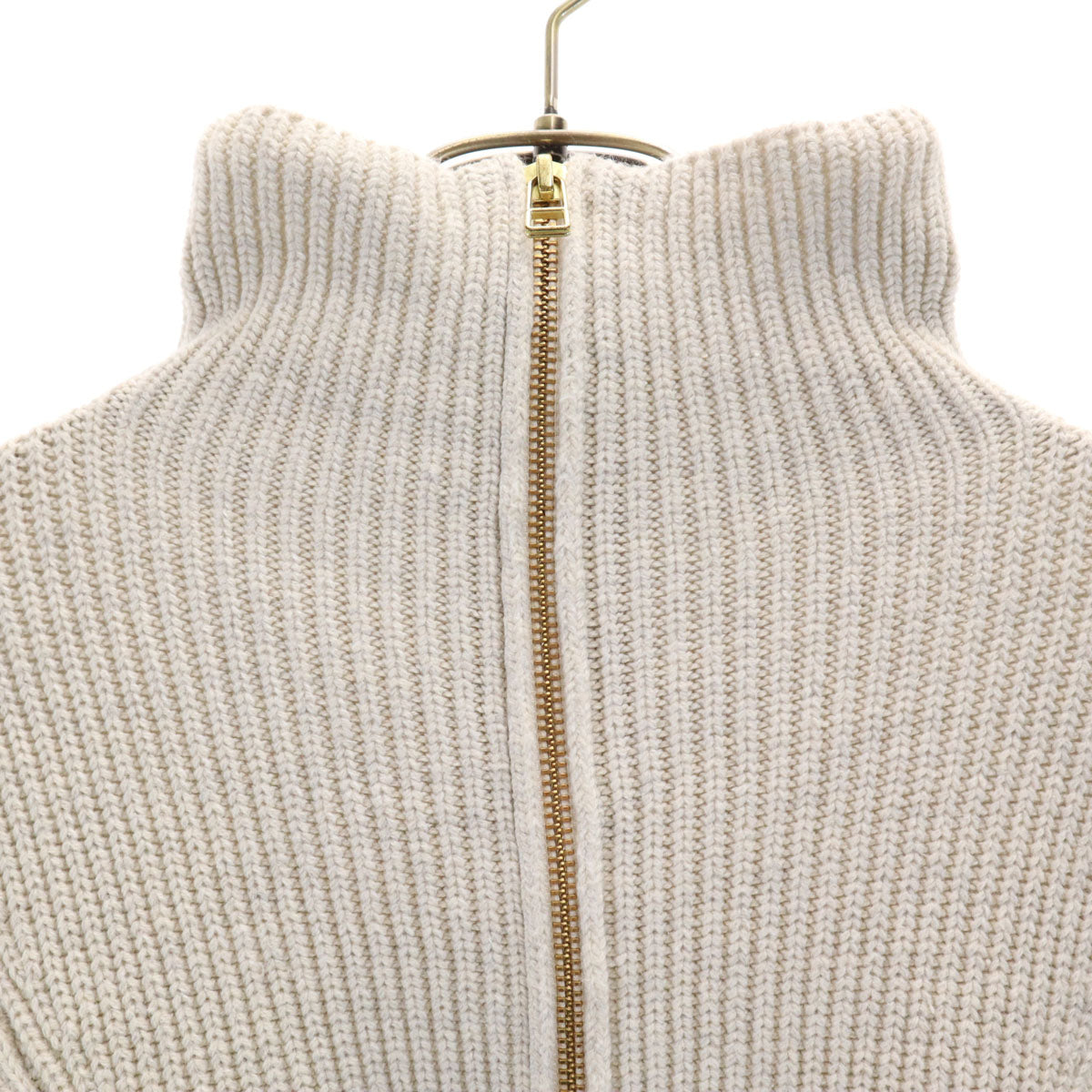 MOUSSY マウジー 長袖 ハーフジップ ニット F アイボリー系 セーター レディース