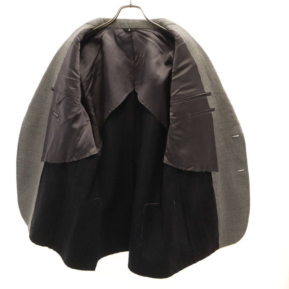 LANVIN LA COLLECTION ランバンコレクション 日本製 ハウンドトゥース柄 テーラードジャケット 50 ブラック 千鳥格子 メンズ