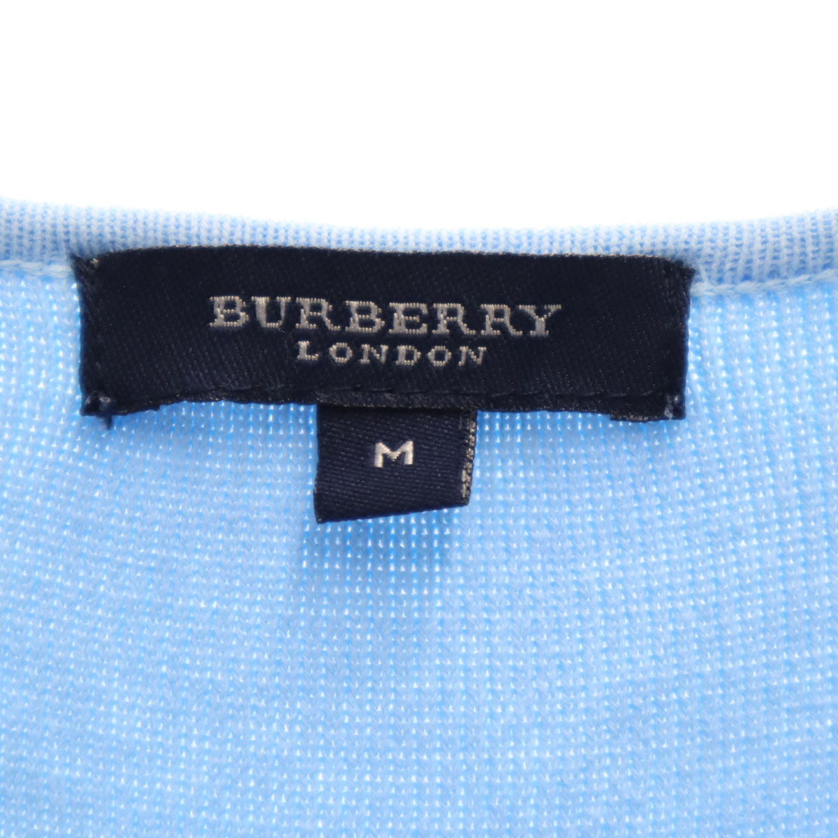 BURBERRY LONDON バーバリーロンドン ノースリーブ ニット M 水色 レディース