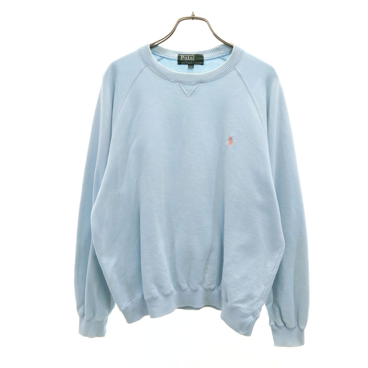 Polo by Ralph Lauren ポロバイラルフローレン 80s ヴィンテージ ボーイズ 緑タグ 長袖 スウェット トレーナー 170 水色 キッズ