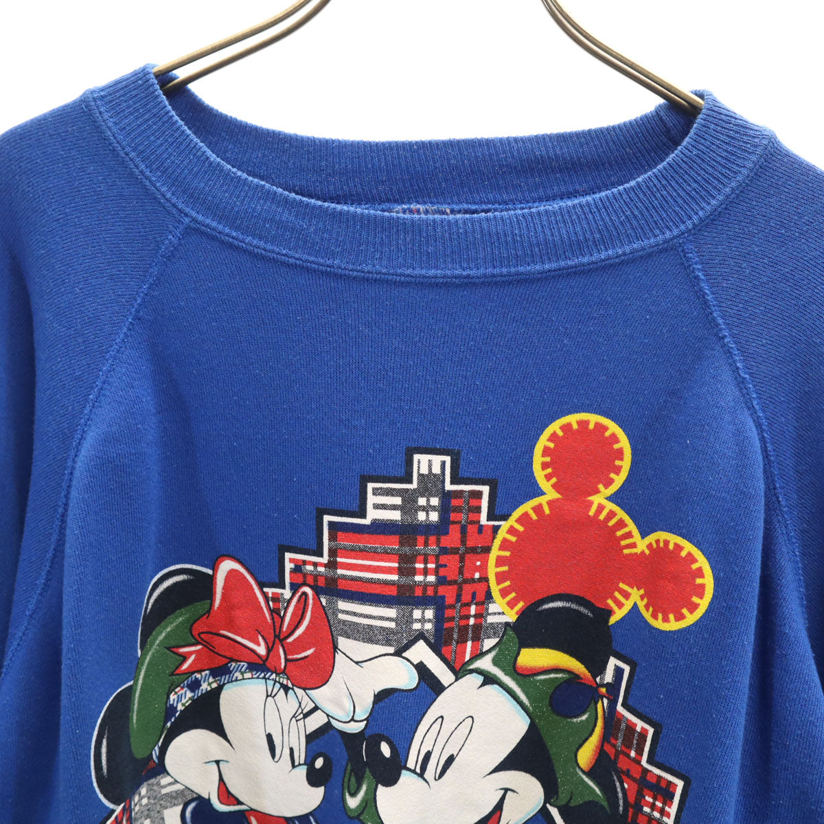 Hanes Her Way ヘインズ ハーウェイ ミッキーマウス ミニーマウス 長袖 スウェット トレーナー XL ブルー DISNEY ディズニー レディース