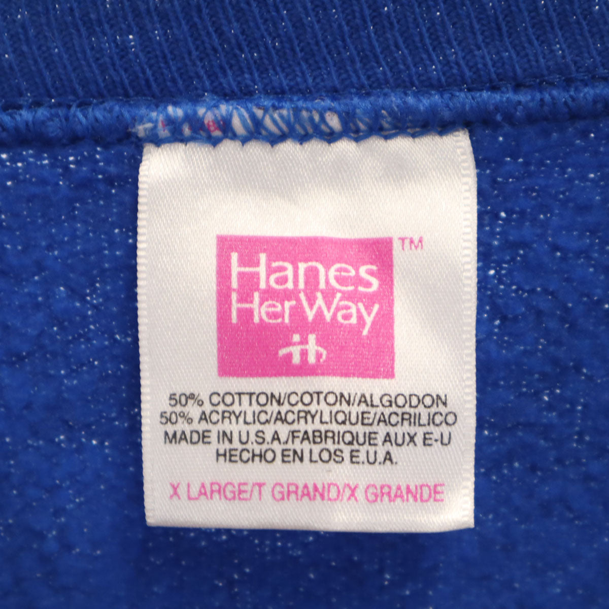 Hanes Her Way ヘインズ ハーウェイ ミッキーマウス ミニーマウス 長袖 スウェット トレーナー XL ブルー DISNEY ディズニー レディース