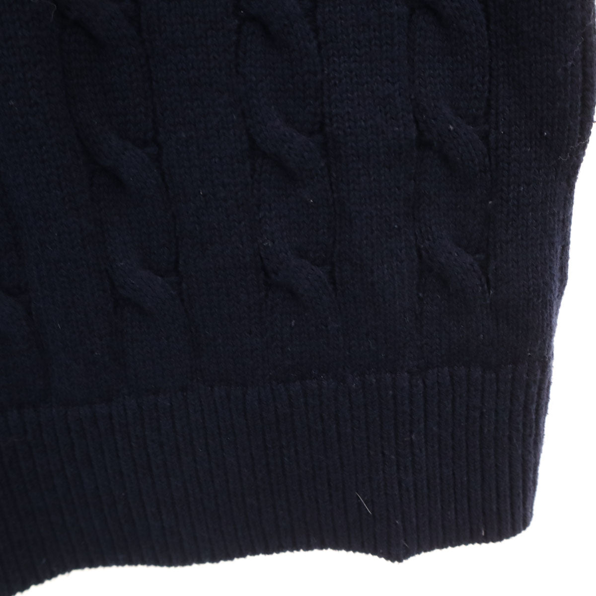 BLACK LABEL CRESTBRIDGE ブラックレーベルクレストブリッジ 長袖 ケーブル ニット 3 ネイビー セーター メンズ