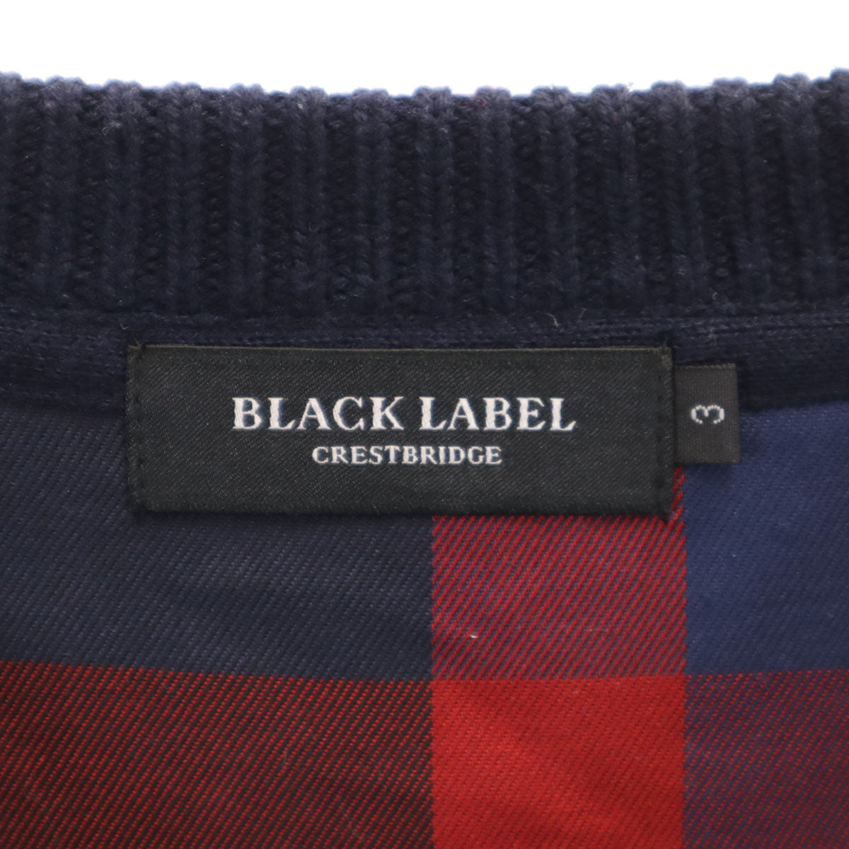 BLACK LABEL CRESTBRIDGE ブラックレーベルクレストブリッジ 長袖 ケーブル ニット 3 ネイビー セーター メンズ