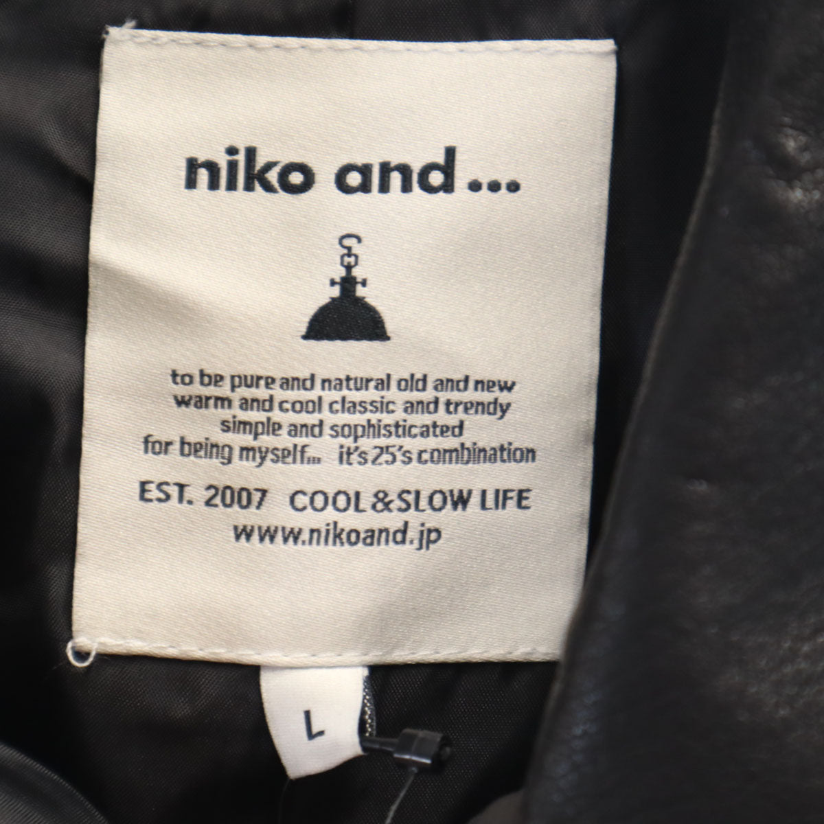 未使用 niko and... ニコアンド フェイク レザージャケット L ブラック メンズ