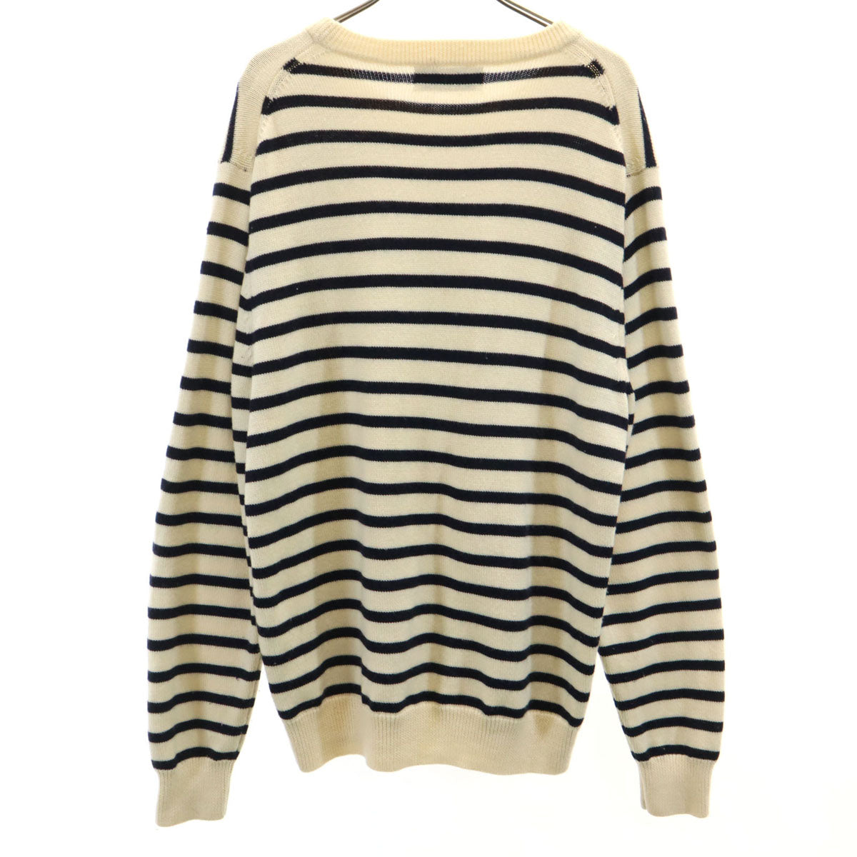 AUTHENTIC WEAR オーセンティックウェア ユナイテッドアローズ ボーダー柄 長袖 ニット XL ホワイト系 セーター メンズ