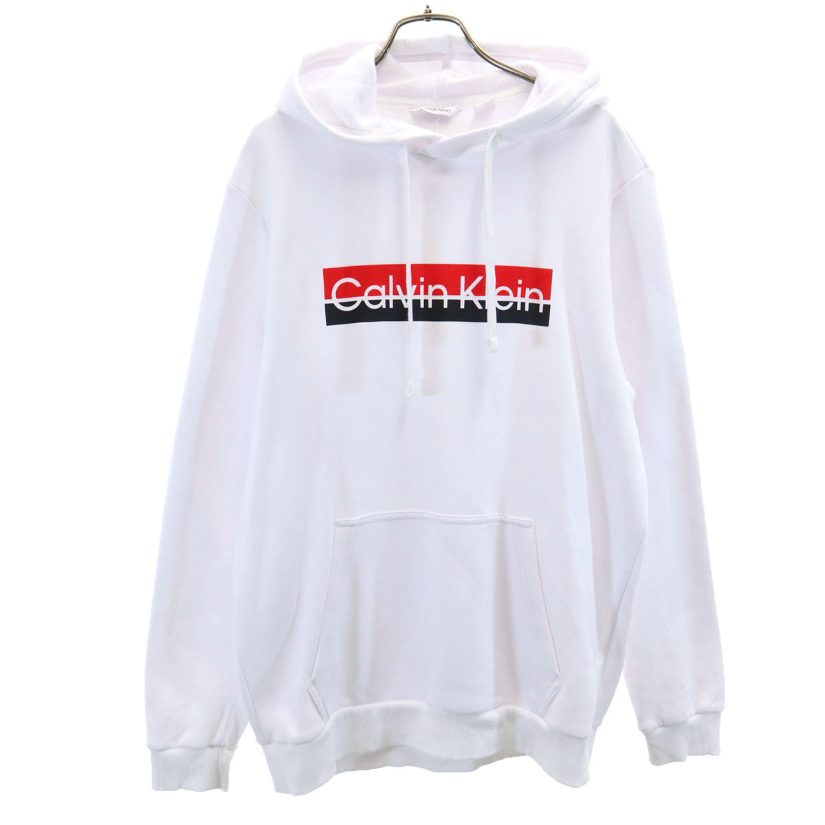 Calvin klein カルバンクライン 長袖 スウェットパーカー S ホワイト 裏起毛 メンズ