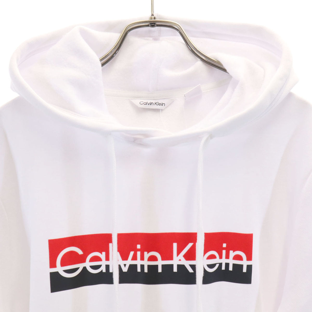 Calvin klein カルバンクライン 長袖 スウェットパーカー S ホワイト 裏起毛 メンズ