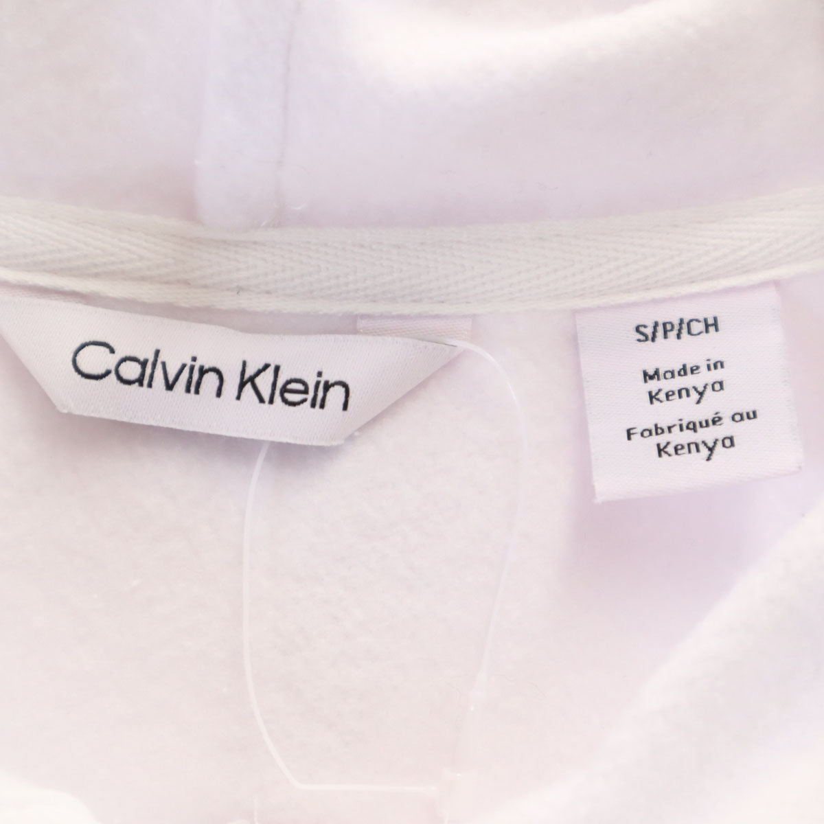 Calvin klein カルバンクライン 長袖 スウェットパーカー S ホワイト 裏起毛 メンズ