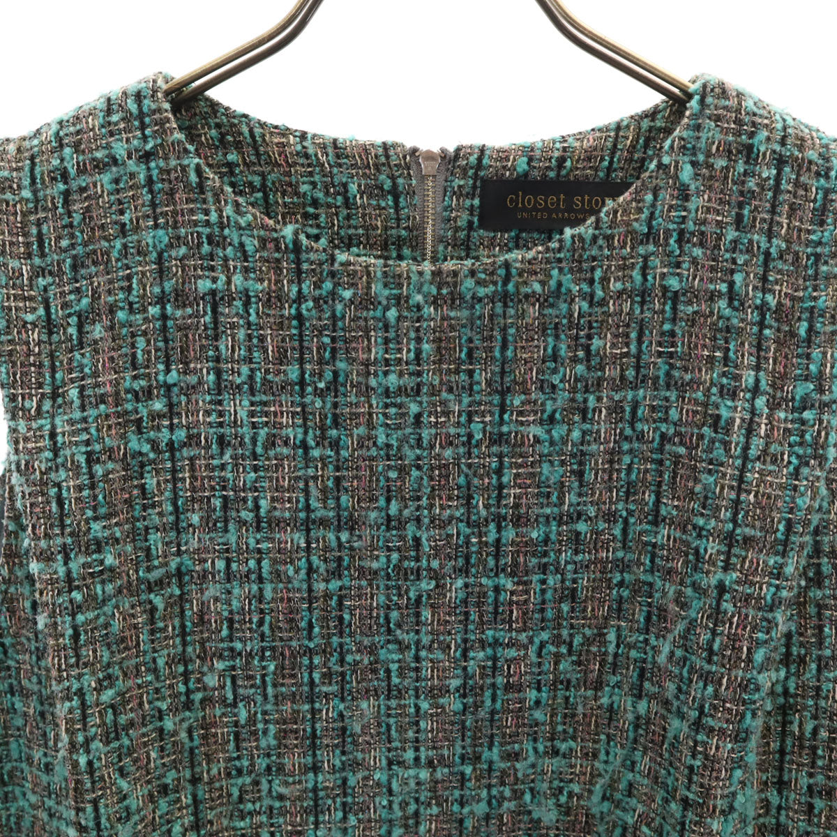 closet story クローゼットストーリー UNITED ARROWS ノースリーブ ネップ 膝丈ワンピース レディース