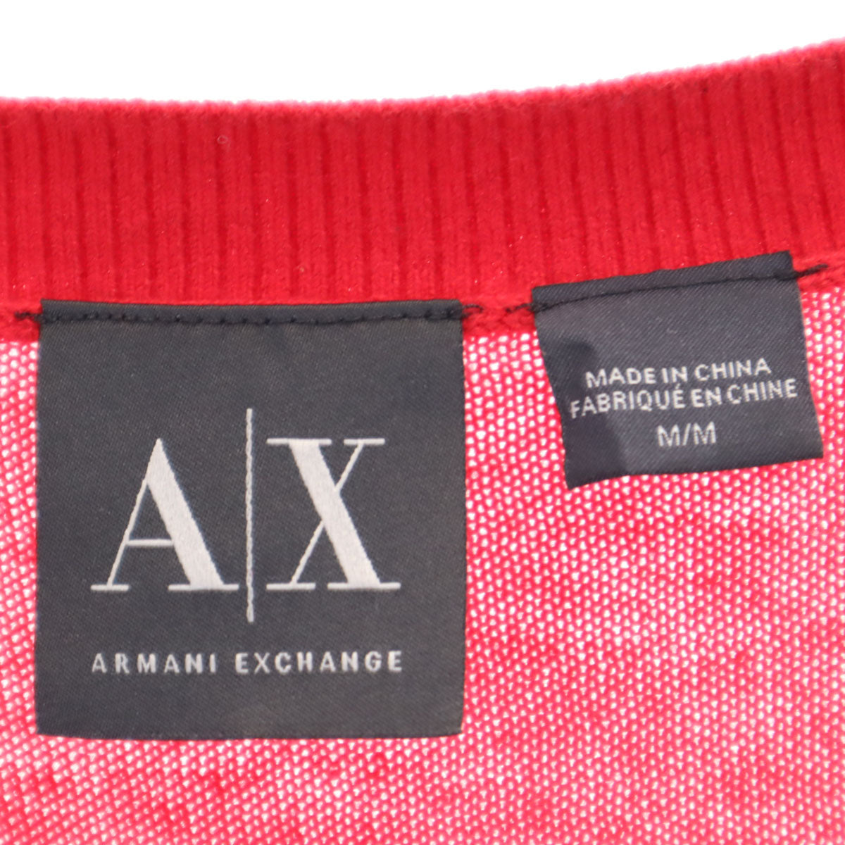 ARMANI EXCHANGE アルマーニエクスチェンジ 長袖 Vネック ニット M レッド セーター レディース