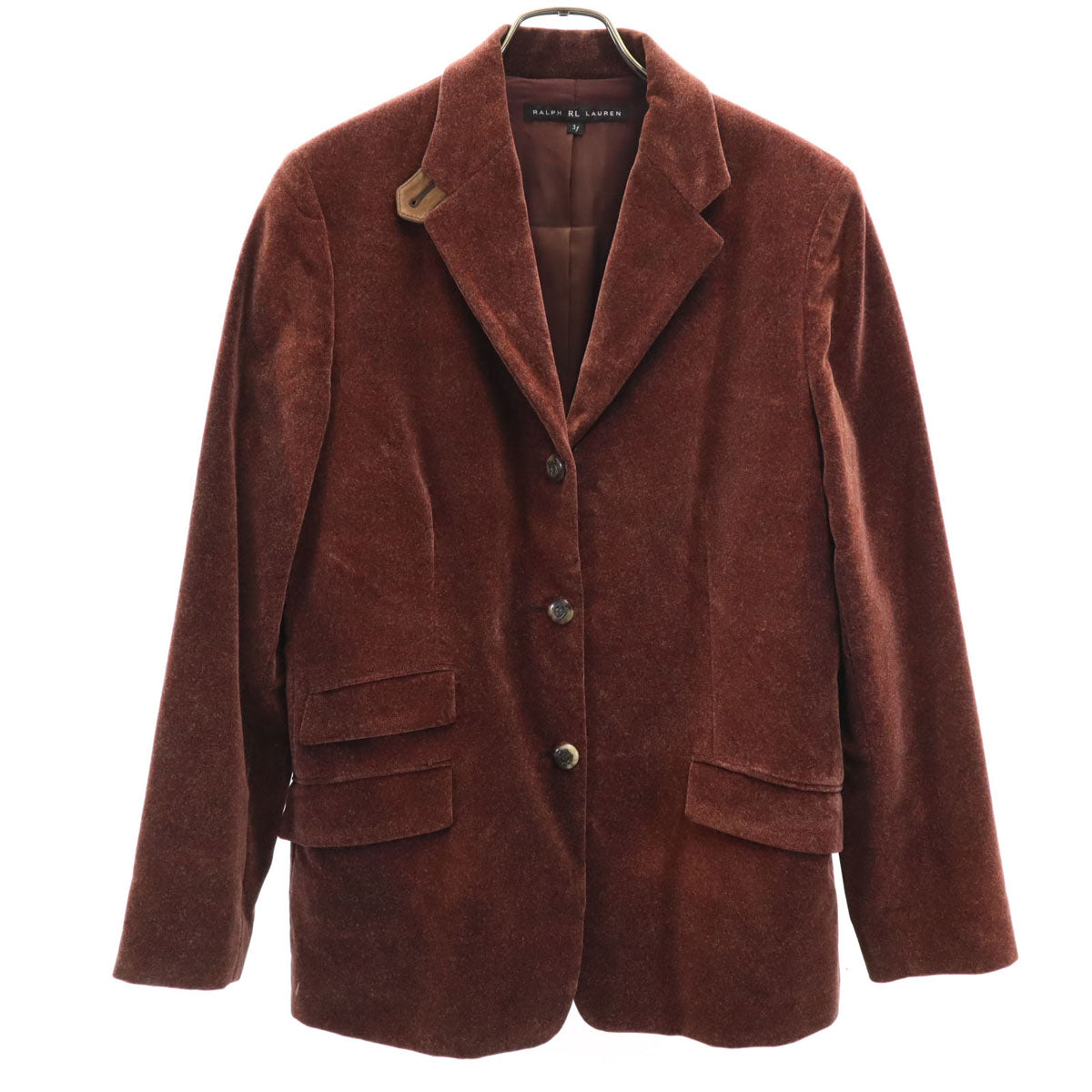 RALPH RL LAUREN ラルフアールエルローレン ベロア調 ジャケット 3f ブラウン系 レディース