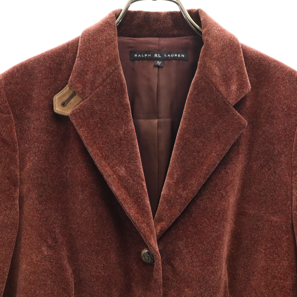 RALPH RL LAUREN ラルフアールエルローレン ベロア調 ジャケット 3f ブラウン系 レディース
