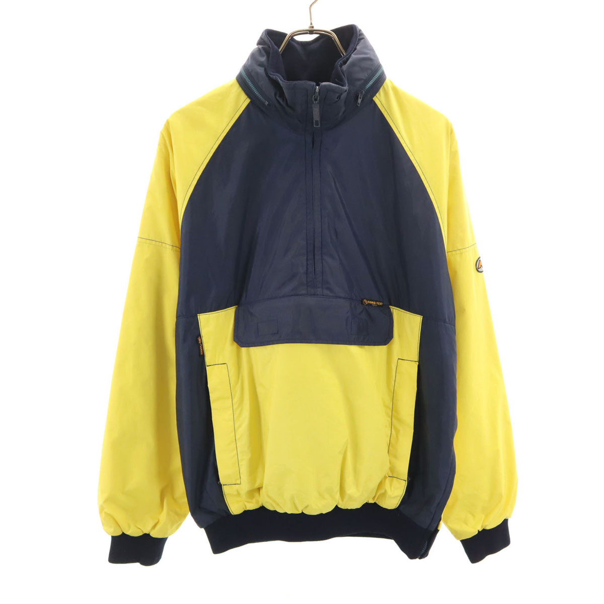 mont-bell モンベル 80s ヴィンテージ ゴアテックス ハーフジップ ジャケット L イエロー系 薄中綿入り アウトドア メンズ