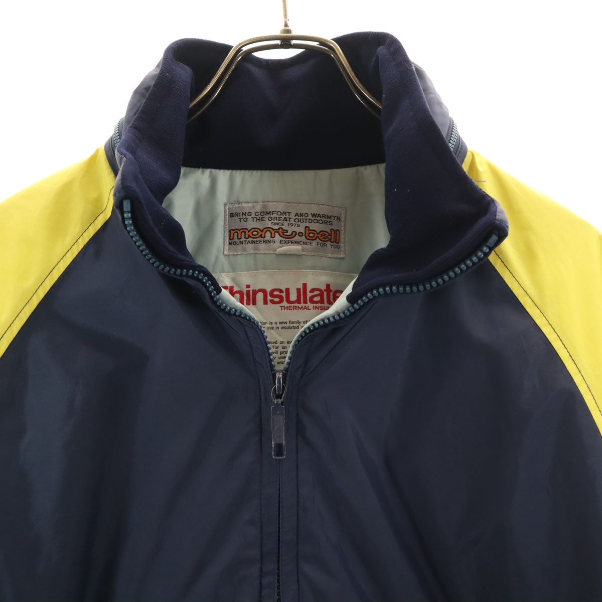 mont-bell モンベル 80s ヴィンテージ ゴアテックス ハーフジップ ジャケット L イエロー系 薄中綿入り アウトドア メンズ