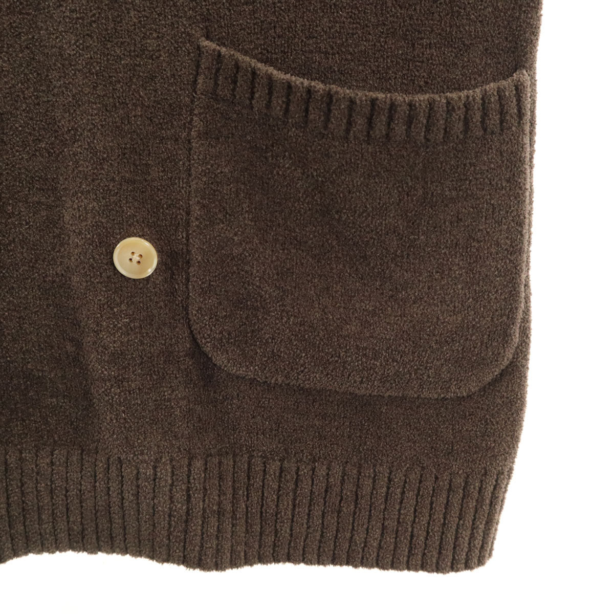UNITED ARROWS ユナイテッドアローズ ニットジャケット 48 ブラウン ふわもこ メンズ