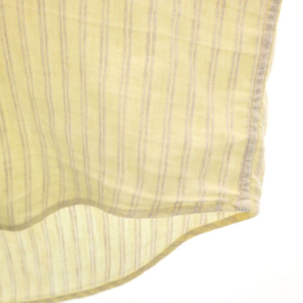 mila schon ミラショーン 日本製 リネンブレンド ストライプ柄 長袖 シャツ イエロー系 メンズ