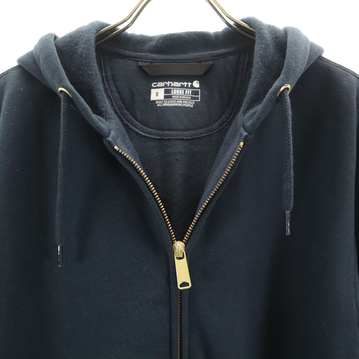 Carhartt カーハート 長袖 スウェット ジップパーカー S ネイビー 裏起毛 メンズ