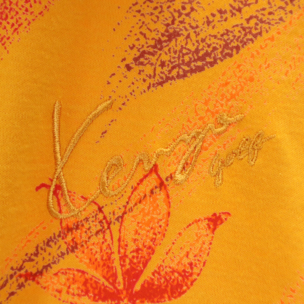 KENZO GOLF ケンゾーゴルフ 90s 日本製 オールド 総柄 長袖 ハーフジップ カットソー 1 オレンジ メンズ