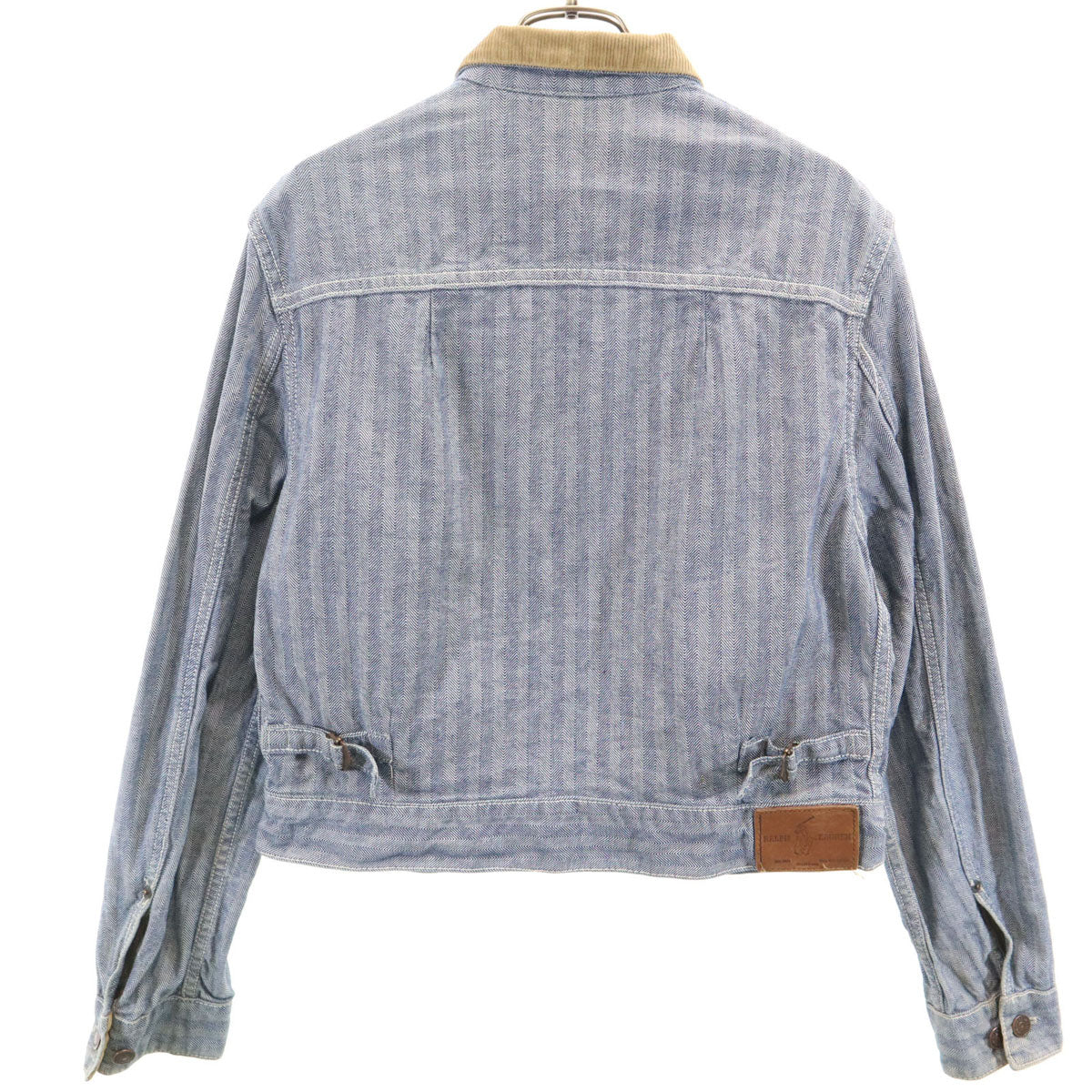 RALPH LAUREN ラルフローレン 80s USA製 ヴィンテージ ヘリンボーン柄 デニムジャケット 10 ネイビー ジージャン レディース