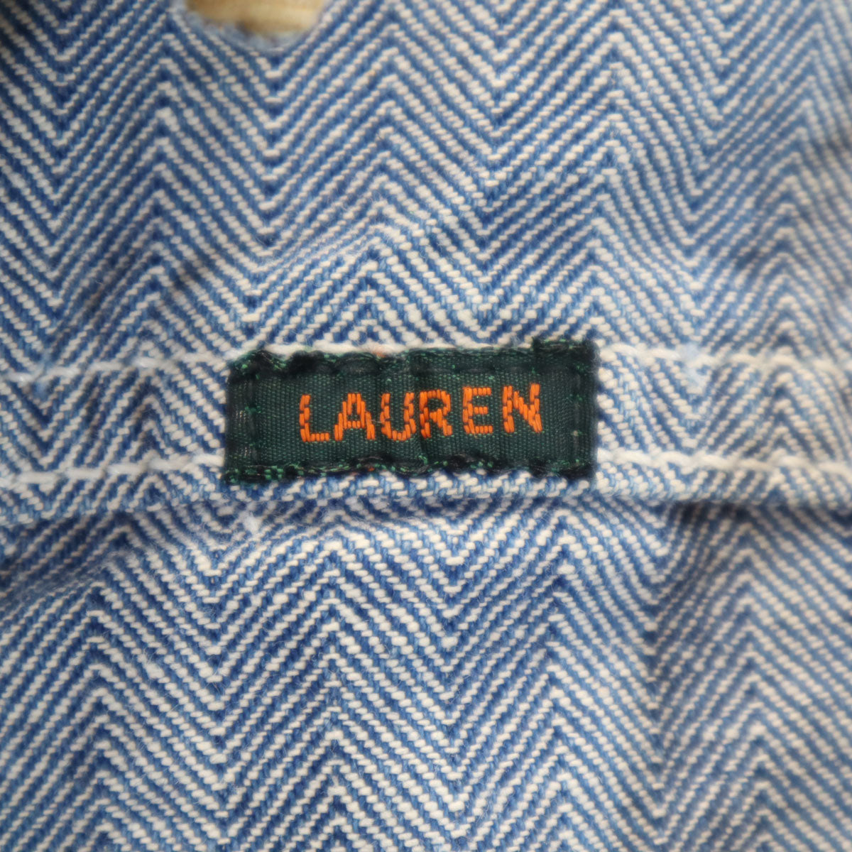RALPH LAUREN ラルフローレン 80s USA製 ヴィンテージ ヘリンボーン柄 デニムジャケット 10 ネイビー ジージャン レディース