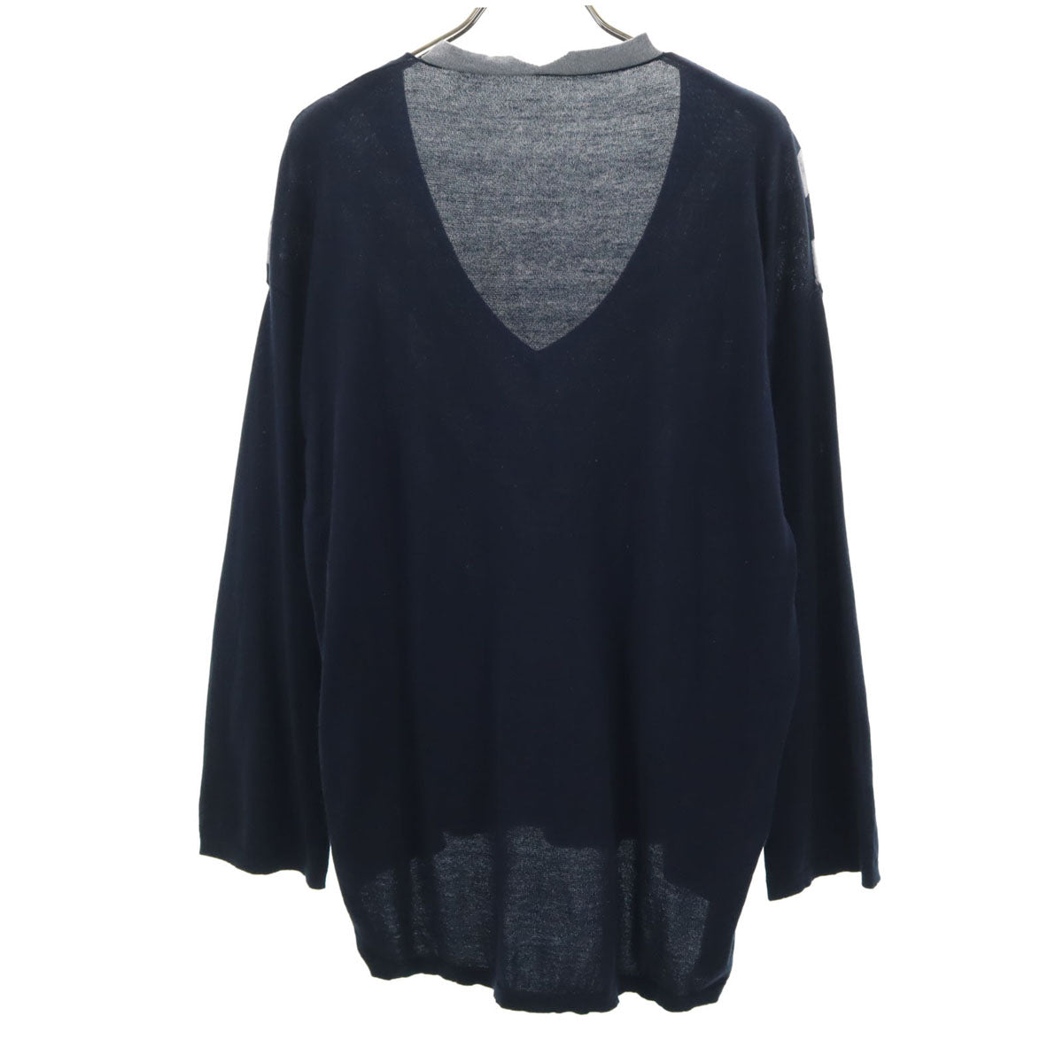 LIVIANA CONTI リビアナコンティ イタリア製 長袖 Vネック ニット ネイビー レディース