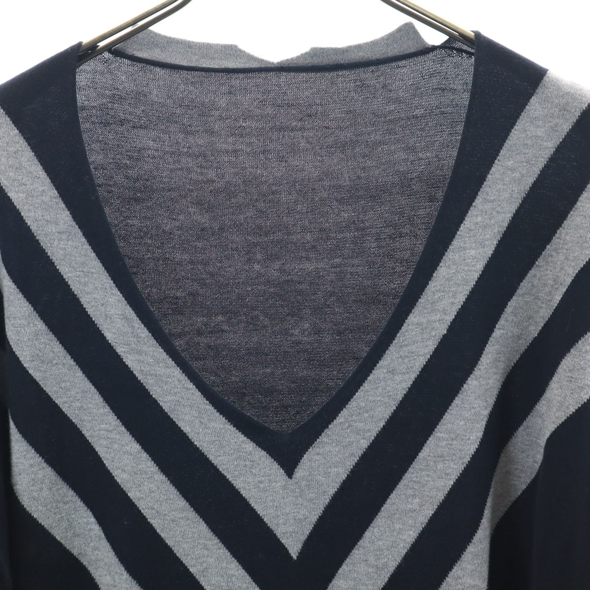 LIVIANA CONTI リビアナコンティ イタリア製 長袖 Vネック ニット ネイビー レディース